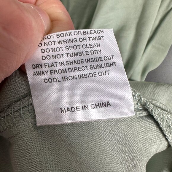 Saboskirt Sage Green Satin Short Sleeve Plunge V-Neck Romper Womens Medium Boho - Picture 9 of 11